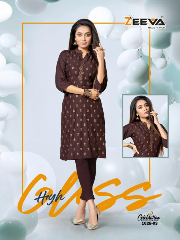 Zeeva Celebration Vol 3 Rayon Designer Kurti Collection